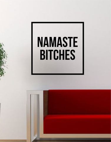 Namaste B Simple Square Design Yoga Quote Wall Decal Sticker Vinyl Art Home Decor Decoration