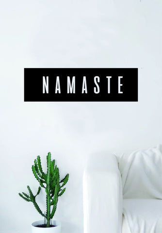Namaste Rectangle Wall Decal Sticker Vinyl Art Bedroom Living Room Decor Quote Yoga Meditate