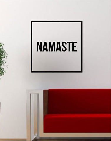 Namaste Simple Square Design Yoga Quote Wall Decal Sticker Vinyl Art Home Decor Decoration