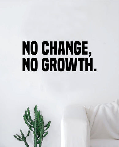 No Change No Growth Quote Wall Decal Sticker Bedroom Living Room Art Vinyl Inspirational Family Beautiful Good Vibes Teen Yoga