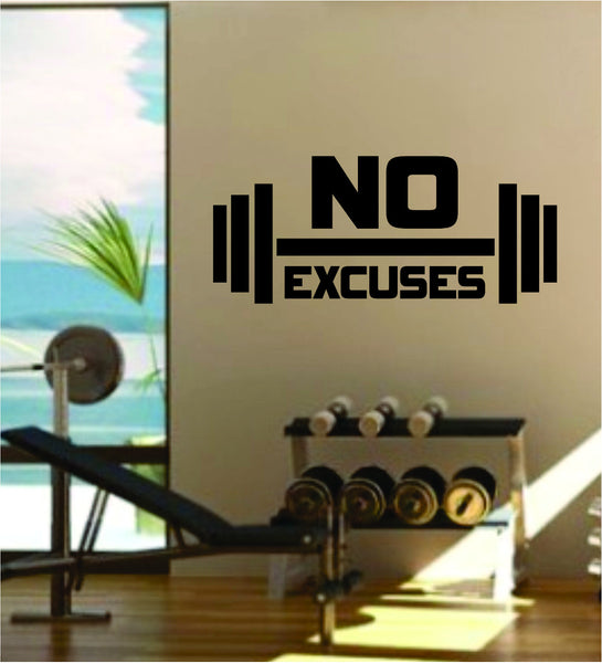 No Excuses v2 Quote Fitness Health Work Out Gym Decal Sticker Wall Vin ...