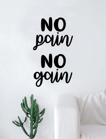 No Pain No Gain V3 Quote Wall Decal Sticker Room Art Vinyl Inspirational Decor Gym Work Out Fitness