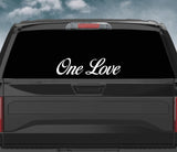 One Love Wall Decal Car Truck Window Windshield JDM Sticker Vinyl Lettering Quote Drift Boy Girl Funny Sadboyz Racing Men Broken Heart Club Rasta Bob Marley Music