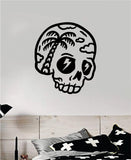 Palm Tree Skull V2 Art Wall Decal Sticker Vinyl Room Bedroom Home Decor Teen Day of the Dead Zombie Sugarskull Beach Tattoo