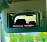 Passenger Princess V3 Heart Car Decal Truck Window Windshield JDM Bumper Sticker Mirror Vinyl Lettering Quote Girls Funny Mom Milf Beauty Make Up Selfie Boyfriend Girlfriend