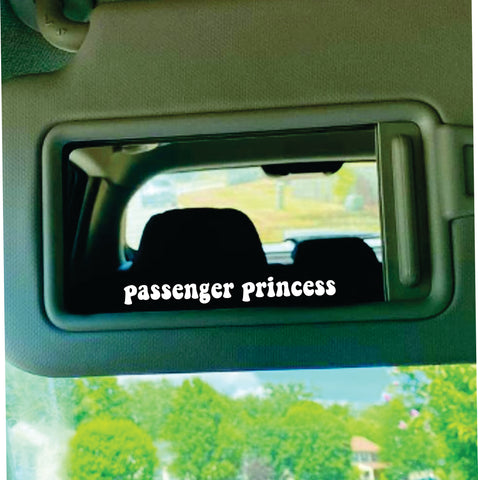 Passenger Princess Car Decal Truck Window Windshield JDM Bumper Sticker Vinyl Lettering Quote Girls Funny Mom Milf Beauty Make Up Selfie Mirror Boyfriend Girlfriend