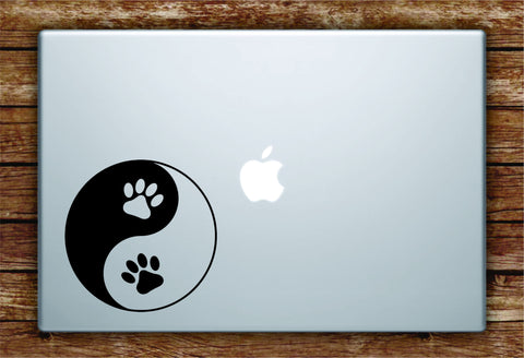 Paw Print Yin Yang Laptop Decal Sticker Vinyl Art Quote Macbook Apple Decor Dog Animal Puppy