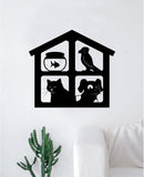 Pet House Fish Bird Cat Dog Wall Decal Sticker Vinyl Art Bedroom Room Home Decor Quote Inspirational Animals Vet Adopt Shelter Nursery Kids