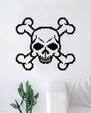 Pixel Skull Wall Decal Sticker Vinyl Art Bedroom Living Room Decor Teen Gamer Retro