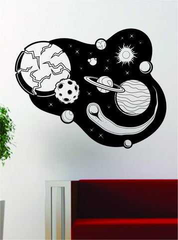 Planets Outer Space Stars Moon Sun Earth Decal Sticker Wall Vinyl Art Home Room Decor