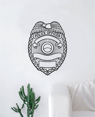 Police Officer Badge Decal Sticker Wall Vinyl Art Wall Bedroom Room Home Decor Inspirational Cop Sheriff