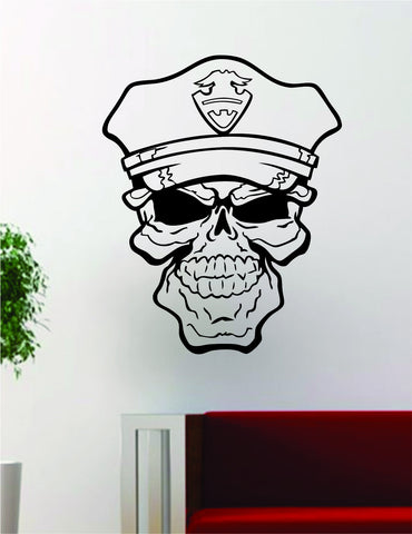 Police Skull Design Decal Sticker Wall Vinyl Decor Art