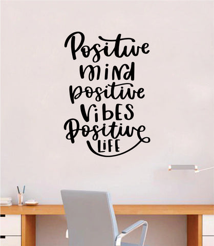 Positive Mind Vibes Life V2 Wall Decal Sticker Home Decor Vinyl Art Bedroom Teen Inspirational Quote Cute Happy School Nursery Baby Kids Yoga