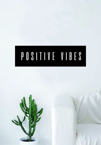 Positive Vibes Rectangle Wall Decal Sticker Vinyl Art Bedroom Living Room Decor Quote Good Vibes Inspirational