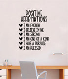 Positive Affirmations V2 Quote Wall Decal Sticker Bedroom Room Art Vinyl Inspirational Motivational Kids Teen Baby Nursery School Girls Love