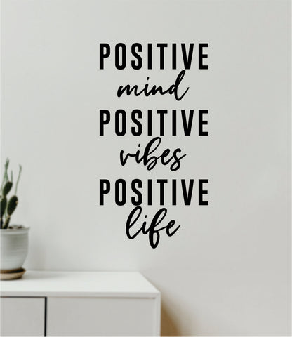 Positive Mind Vibes Life V3 Wall Decal Home Decor Vinyl Art Sticker Bedroom Quote Nursery Baby Teen Boy Girl School Inspirational Yoga Namaste