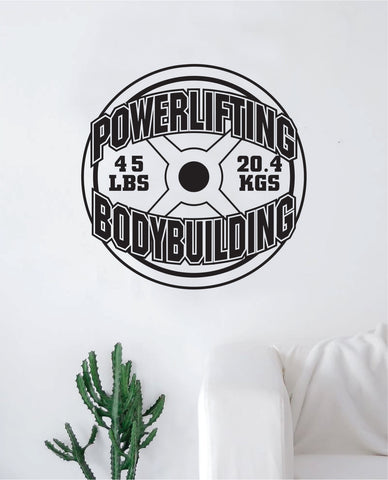 Powerlifting Bodybuilding Decal Sticker Wall Vinyl Art Wall Bedroom Room Decor Motivational Inspirational Teen Gym Fitness Sports