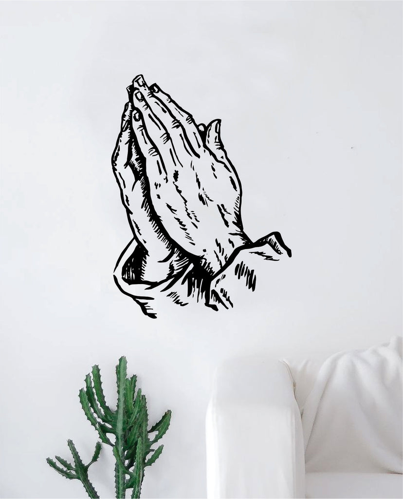 Vinyl Wall Decal Praying Hands Prayer Room Religion Stickers Mural (g1628)