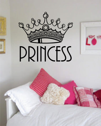 Princess Crown V2 Girls Queen Daughter Cute Wall Decal Sticker Vinyl Art Bedroom Living Room Decor Teen
