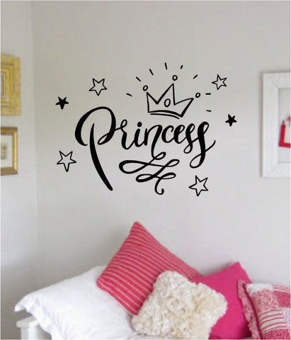 Princess V3 Big Quote Wall Decal Sticker Decor Vinyl Art Bedroom Teen Baby Girls Daughter Crown Queen