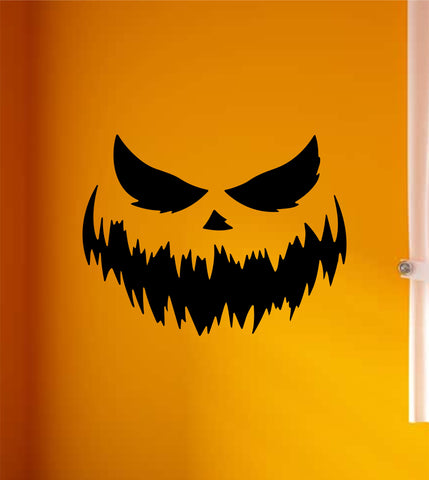 Pumpkin Face Wall Decal Home Decor Vinyl Art Sticker Holiday October Halloween Trick or Treat Witch Ghost Scary Skull Kids Boy Girl Family