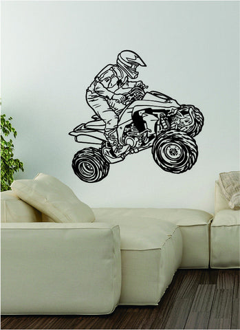 Quad Rider v1 Decal Wall Vinyl Art Decor Room Teen Sports ATV Dirtbike Moto X Bike