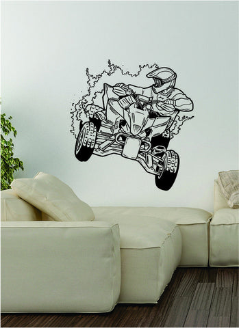 Quad Rider v2 Decal Wall Vinyl Art Decor Room Teen Sports ATV Dirtbike Moto X Bike