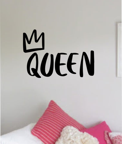 Queen V2 Quote Wall Decal Sticker Vinyl Art Decor Bedroom Room Boy Girl Teen Inspirational Motivational School Nursery Women Crown Princess Daughter