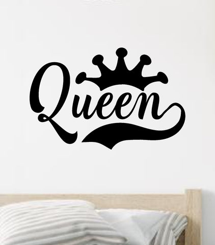Queen Crown V3 Quote Wall Decal Sticker Vinyl Art Decor Bedroom Room Boy Girl Inspirational Motivational School Nursery Good Vibes Smile Daughter Princess