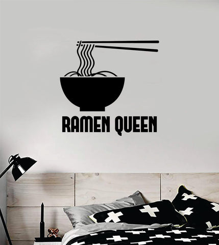 Ramen Queen Decal Sticker Wall Vinyl Art Wall Bedroom Room Home Decor Girls Funny Noodles Teen Food Japanese Spicy