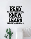 Read Know Learn Decal Sticker Wall Vinyl Art Wall Bedroom Room Home Decor Motivational Inspirational Kids Baby Nursery Dr Seuss