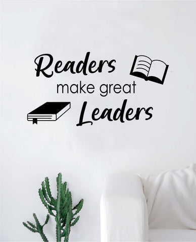 Readers Make Great Leaders Quote Wall Decal Sticker Bedroom Room Art Vinyl Home Decor Inspirational Teen School Kids Nursery Book