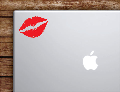 Red Lips Laptop Wall Decal Sticker Vinyl Art Quote Macbook Apple Decor Car Window Truck Kids Baby Teen Inspirational Girls Make Up Beauty