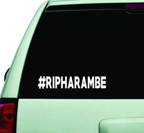RIP Harambe Hashtag Car Window Decal Sticker Wall Vinyl Art Decor Gorilla Zoo