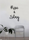 Rise and Slay Quote Beautiful Design Decal Sticker Wall Vinyl Decor Art Make Up Cosmetics Beauty Salon Funny Girls Eyelashes