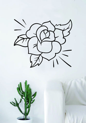 Rose v3 Flower Quote Wall Decal Sticker Room Art Vinyl Beautiful Nature Cute Nursery Tattoo Decor Traditional