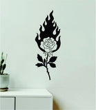 Rose Flames Wall Decal Sticker Bedroom Room Art Vinyl Inspirational Girls Aesthetic Nature Flower Tattoo