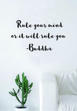 Rule Your Mind Wall Decal Sticker Room Art Vinyl Beautiful Yoga Hamsa Namaste Lotus Meditate Buddha Peaceful Love Inspirational
