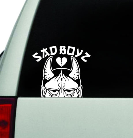 Sad Boyz Hannya Mask Peeker Wall Decal Car Truck Window Windshield JDM Sticker Vinyl Lettering Quote Drift Boy Girl Funny Racing Men Club Oni Mask Japanese Broken Heart