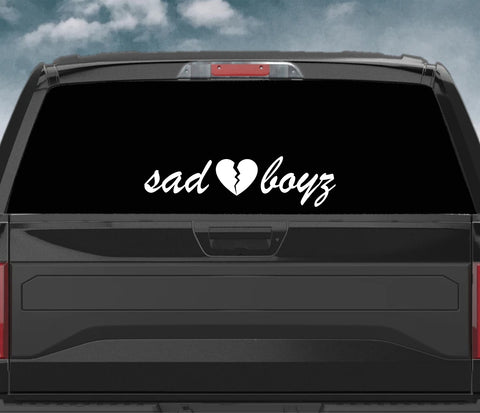 Sad Boyz V2 Wall Decal Car Truck Window Windshield JDM Sticker Vinyl Lettering Quote Drift Boy Girl Funny Sadboyz Racing Men Broken Heart Club