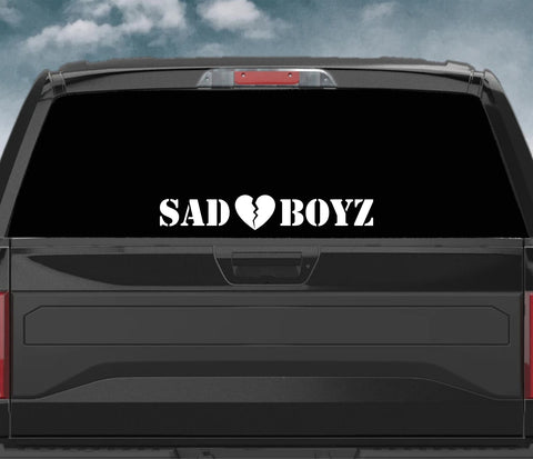 Sad Boyz V3 Wall Decal Car Truck Window Windshield JDM Sticker Vinyl Lettering Quote Drift Boy Girl Funny Sadboyz Racing Men Broken Heart Club