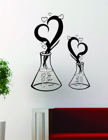Science Beaker Love School Chemistry Decal Sticker Wall Vinyl Decor Art