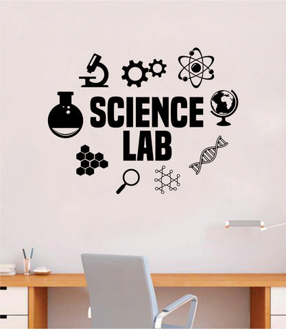 Science Lab Quote Decal Sticker Wall Vinyl Art Home Room Decor Teacher School Classroom Work Job Smart Learn Chemist