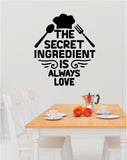 Secret Ingredient Love Quote Wall Decal Sticker Kitchen Room Art Vinyl Inspirational Funny Family Cook Chef