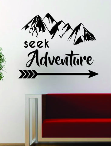 Seek Adventure Mountains Arrow Design Decal Sticker Wall Vinyl Art Decor Travel