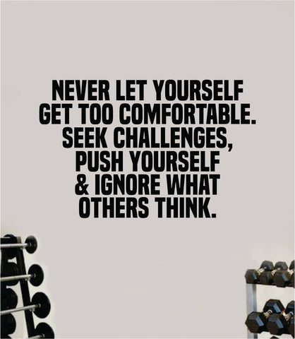 Seek Challenges Push Yourself Gym Fitness Wall Decal Home Decor Bedroom Room Vinyl Sticker Teen Art Quote Beast Lift Strong Inspirational Motivational Health Girls