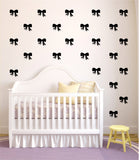 Set of 40 Girl Bows Pattern Decal Sticker Wall Vinyl Art Home Decor Cute Girly Daughter Baby
