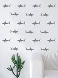 Set of 42 Sharks Pattern Decal Sticker Wall Vinyl Art Home Decor Teen Nursery Animals Ocean Beach Fish Nautical
