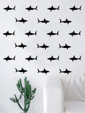 Set of 42 Sharks Pattern Decal Sticker Wall Vinyl Art Home Decor Teen Nursery Animals Ocean Beach Fish Nautical