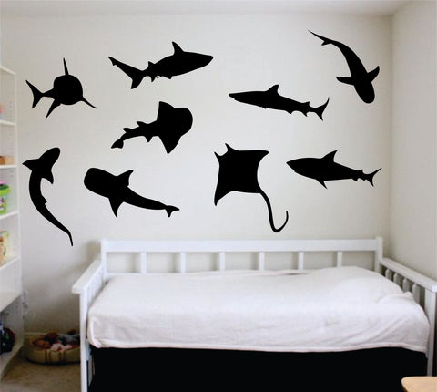 Shark Infested Wall Decal Sticker Vinyl Art Bedroom Living Room Nursery Quote Decor Ocean Beach Nautical